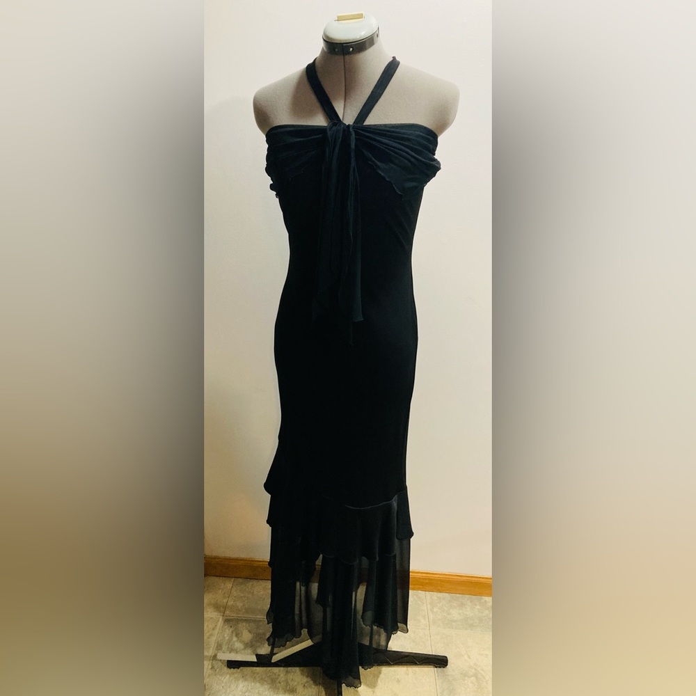 Vintage Yyigal Black Multi Trim Backless Dress